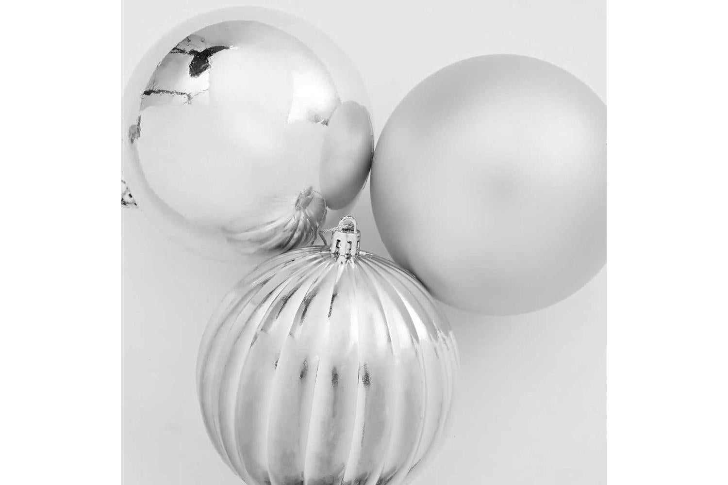 Vidaxl Christmas Bauble Set 15 Pcs Silver-4