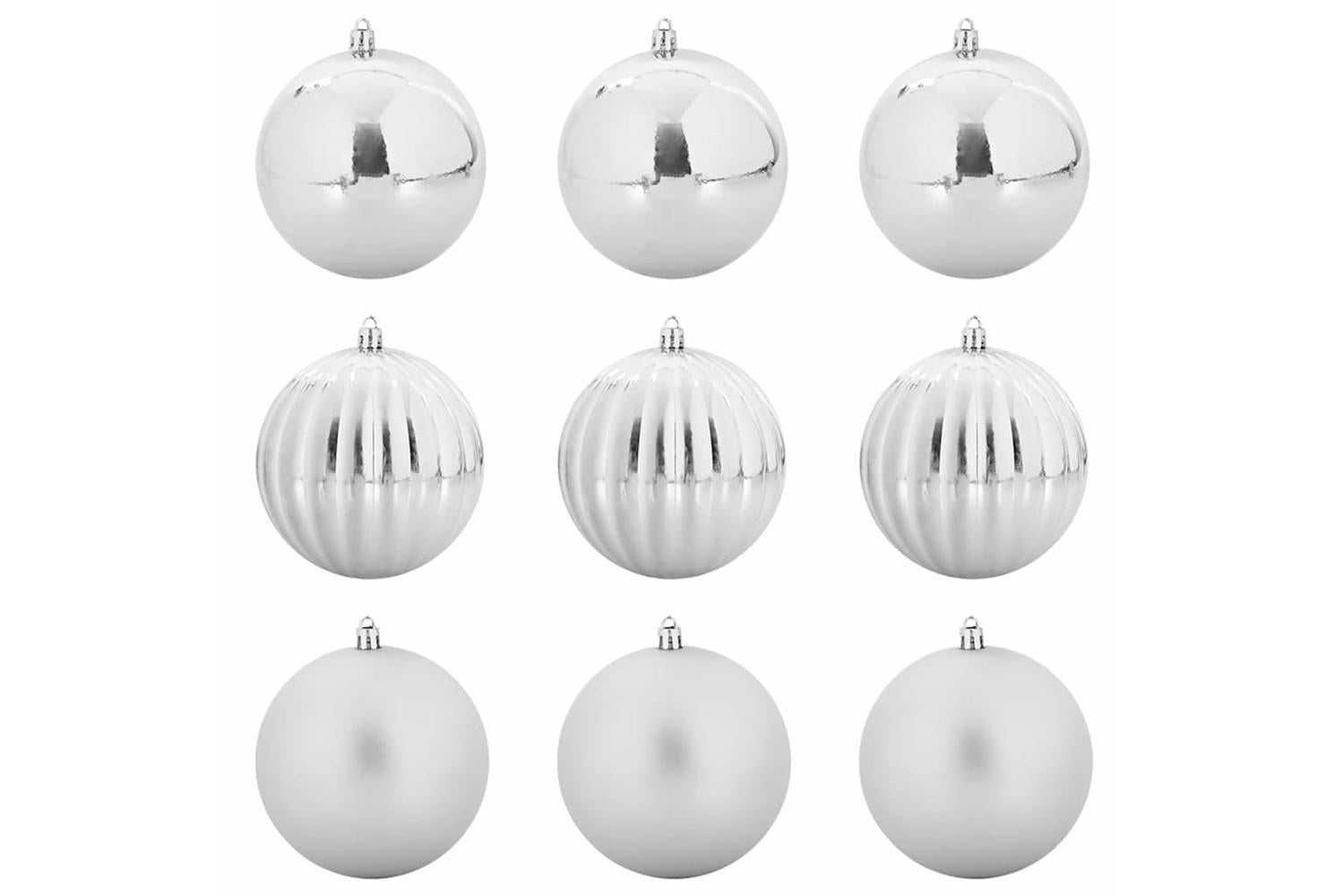 Vidaxl Christmas Bauble Set 9 Pcs Silver-2