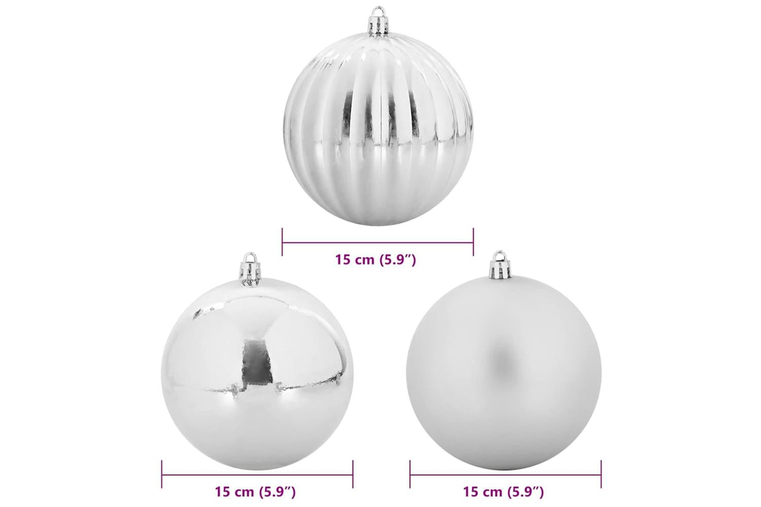 Vidaxl Christmas Bauble Set 9 Pcs Silver-5
