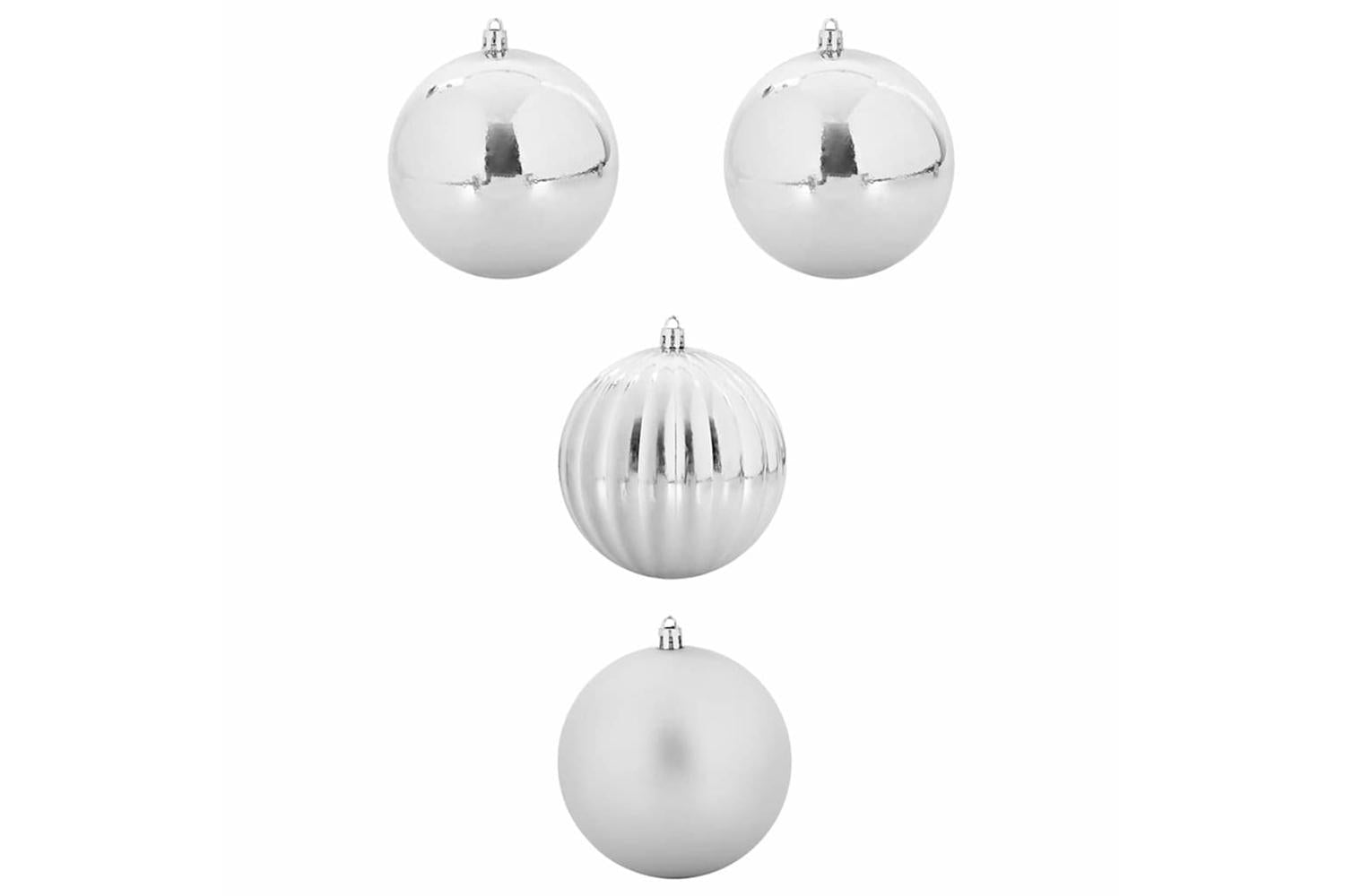 Vidaxl Christmas Bauble Set 4 Pcs Silver-2