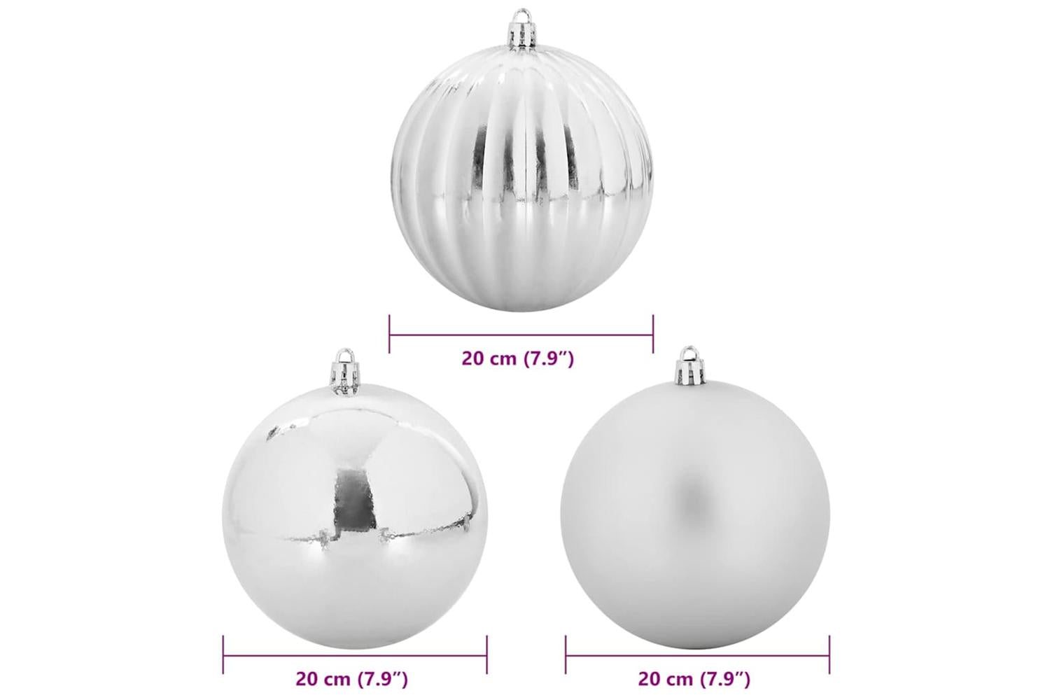Vidaxl Christmas Bauble Set 4 Pcs Silver-5