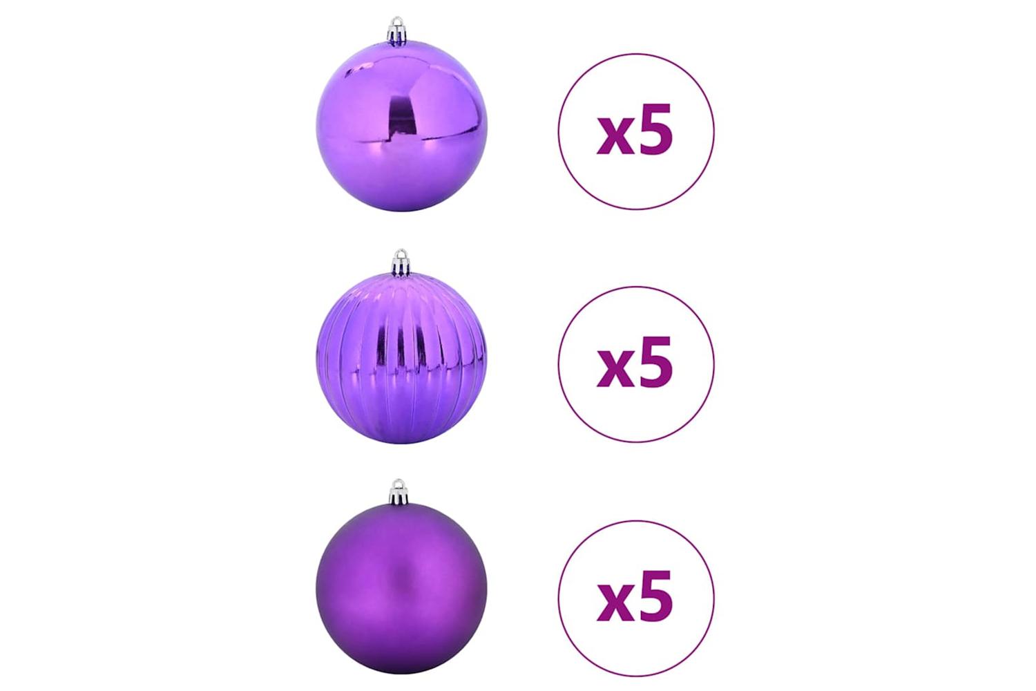 Vidaxl Christmas Bauble Set 15 Pcs Lilac-3
