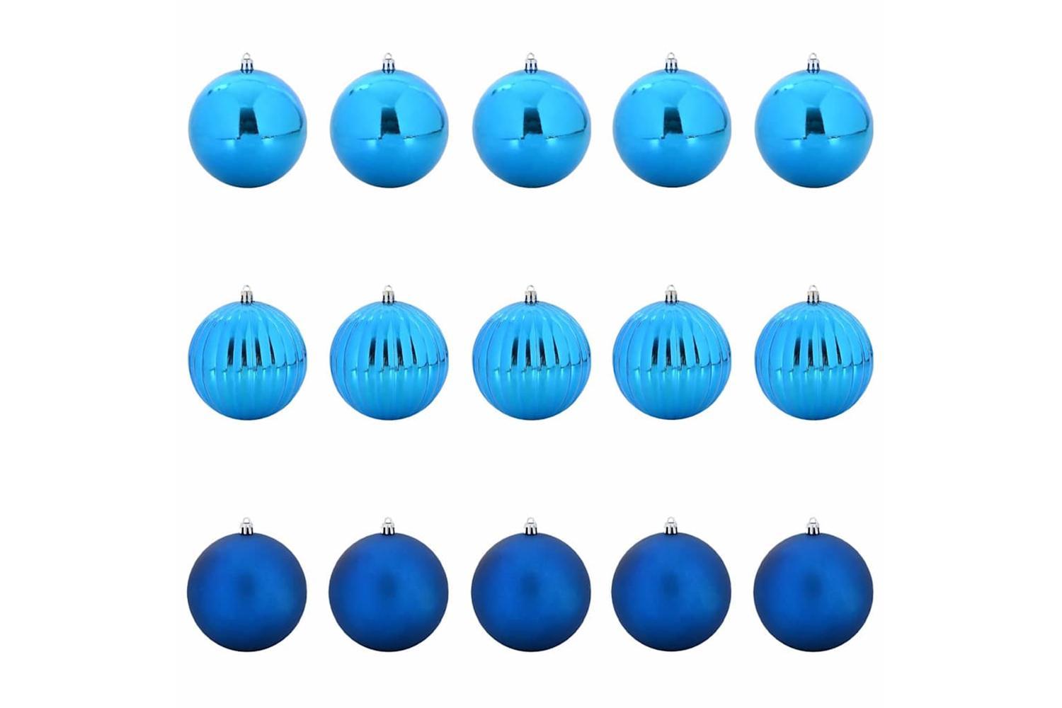 Vidaxl Christmas Bauble Set 15 Pcs Blue-2