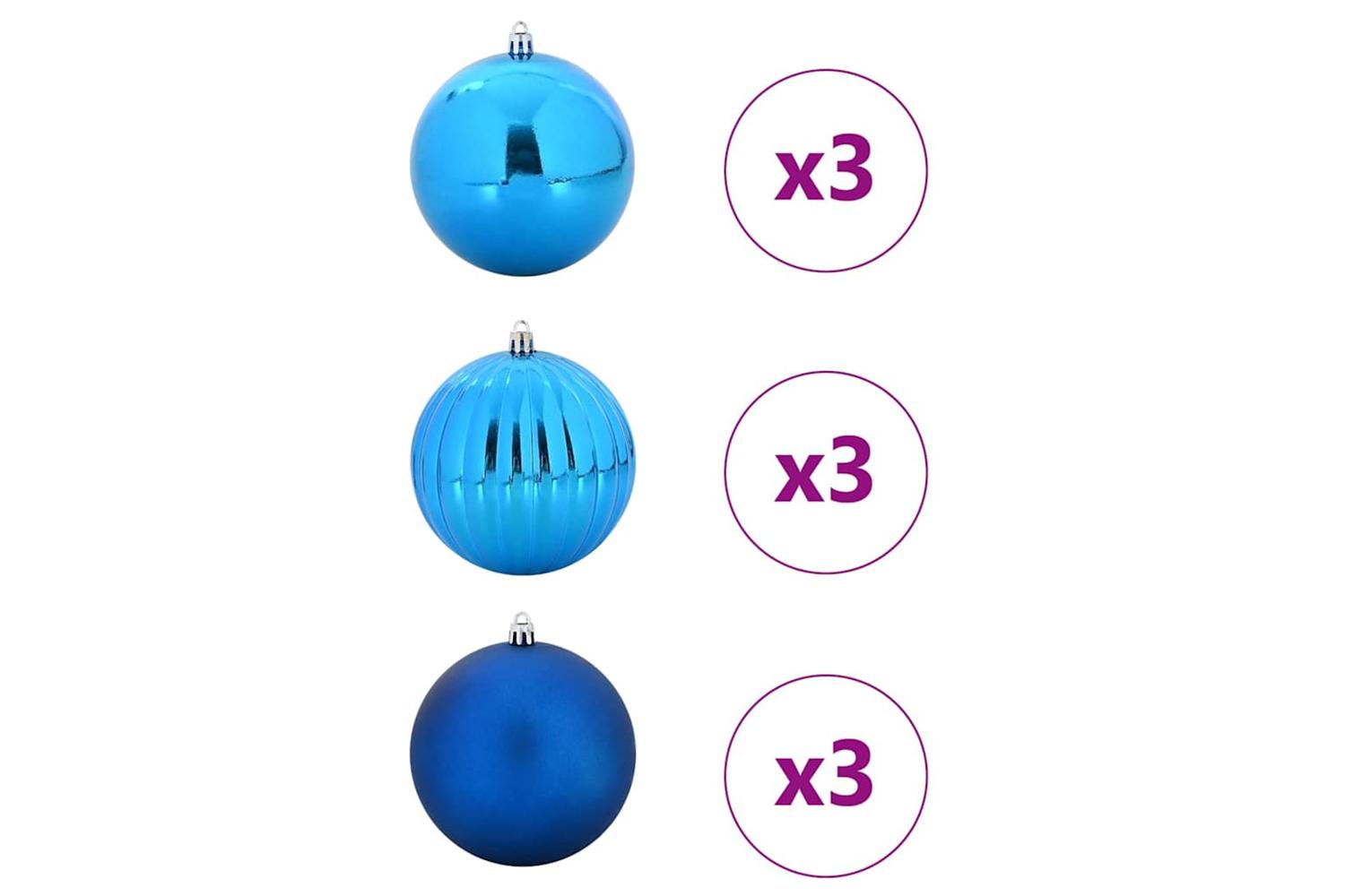 Vidaxl Christmas Bauble Set 9 Pcs Blue-3