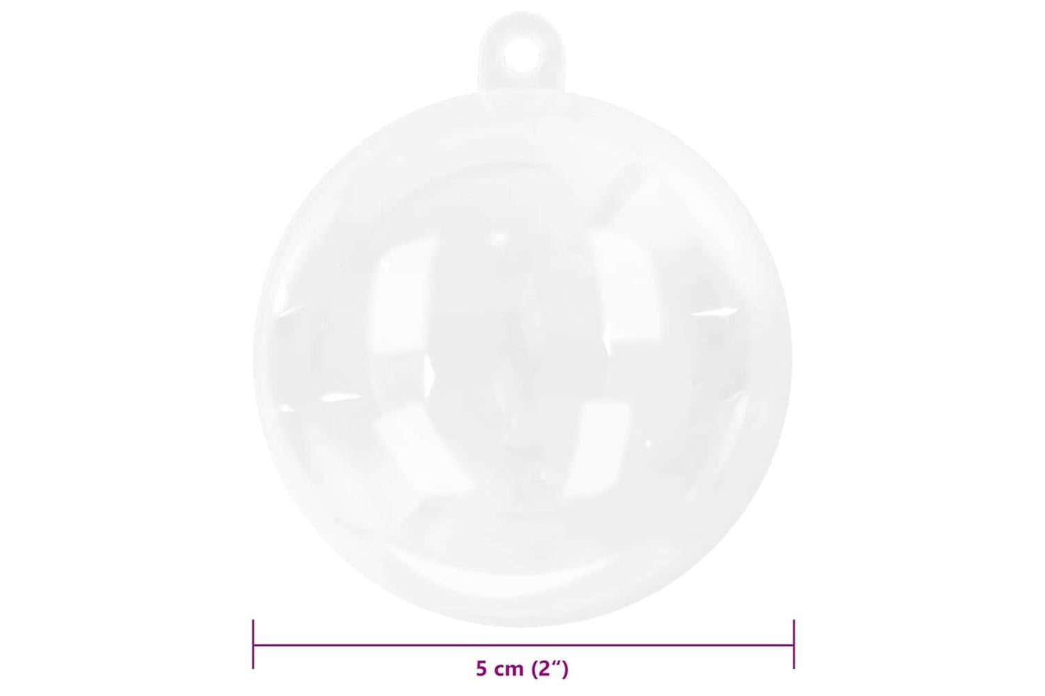 Vidaxl Christmas Bauble Set 50 Pcs Transparent 5 Cm-8