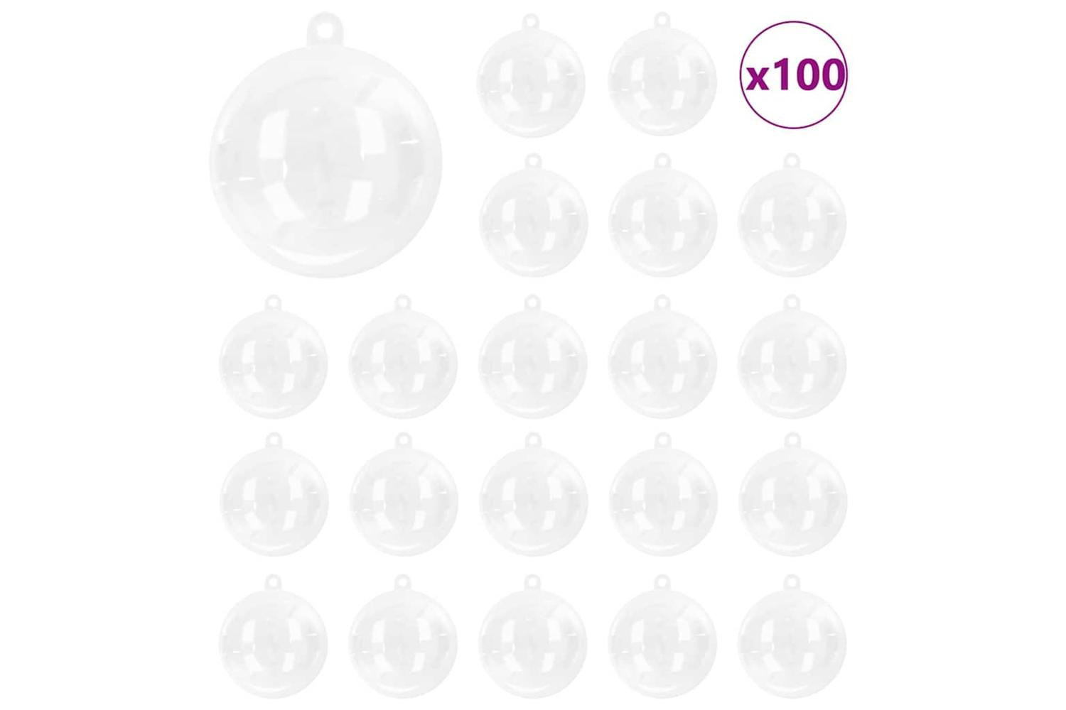 Vidaxl Christmas Bauble Set 100 Pcs Transparent 10 Cm-2