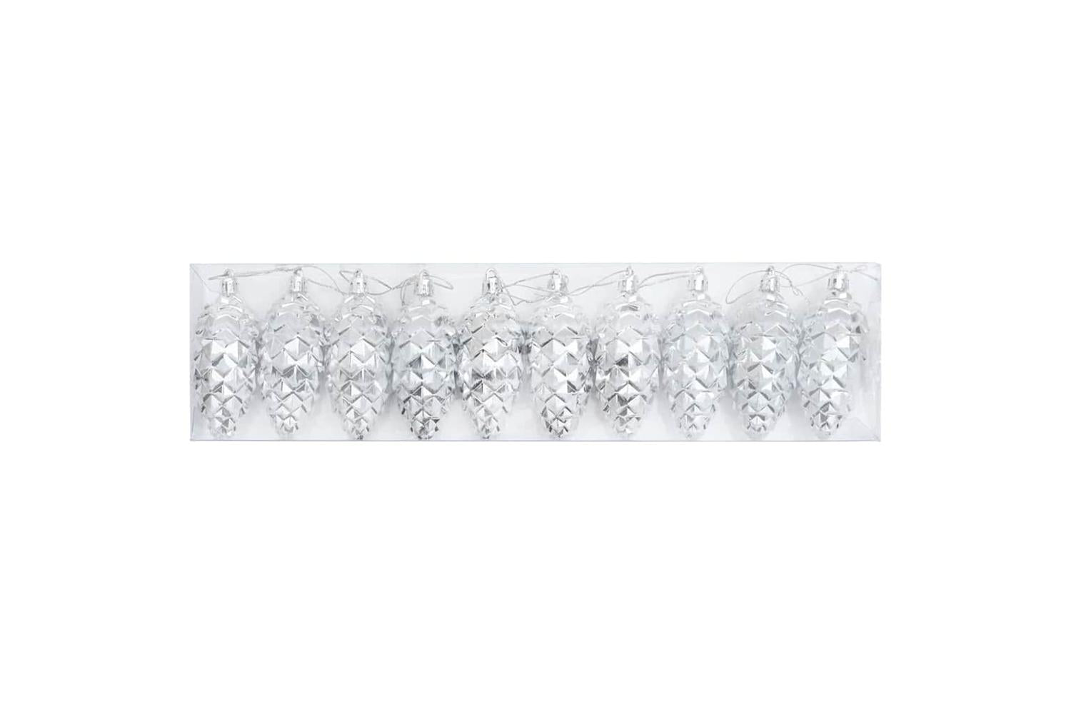Vidaxl Christmas Pine Cone Ball 40 Pcs Silver-3