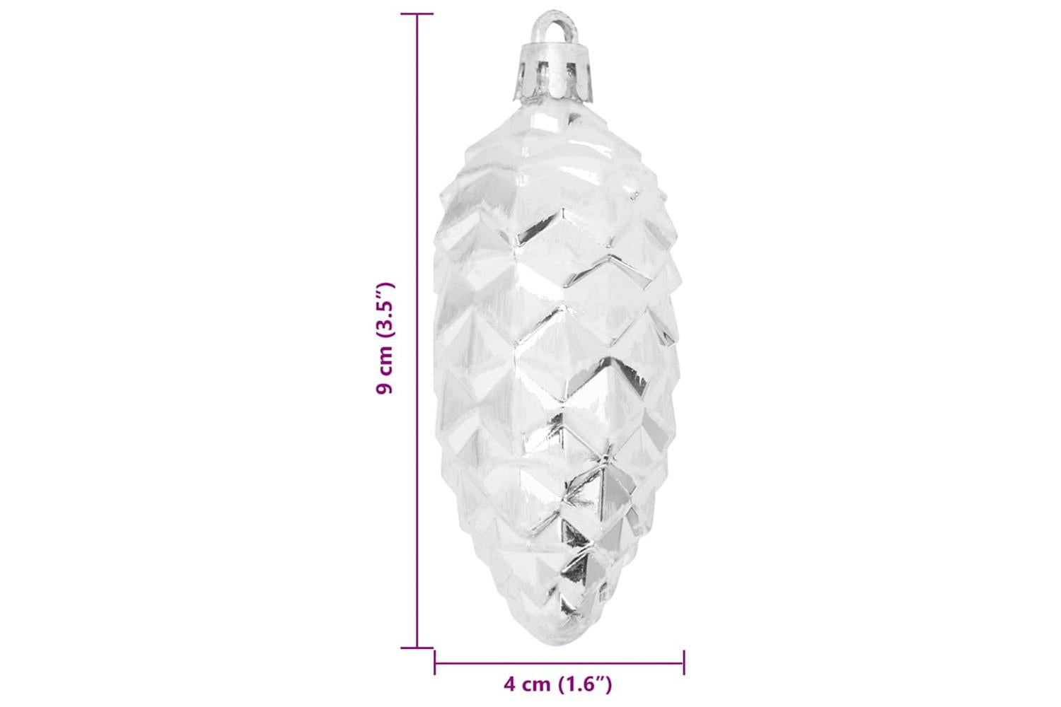 Vidaxl Christmas Pine Cone Ball 40 Pcs Silver-6