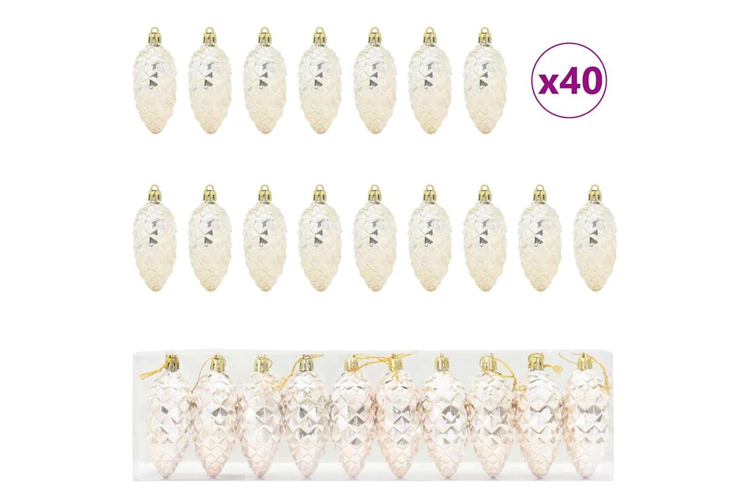 Vidaxl Christmas Pine Cone Ball 40 Pcs Champagne