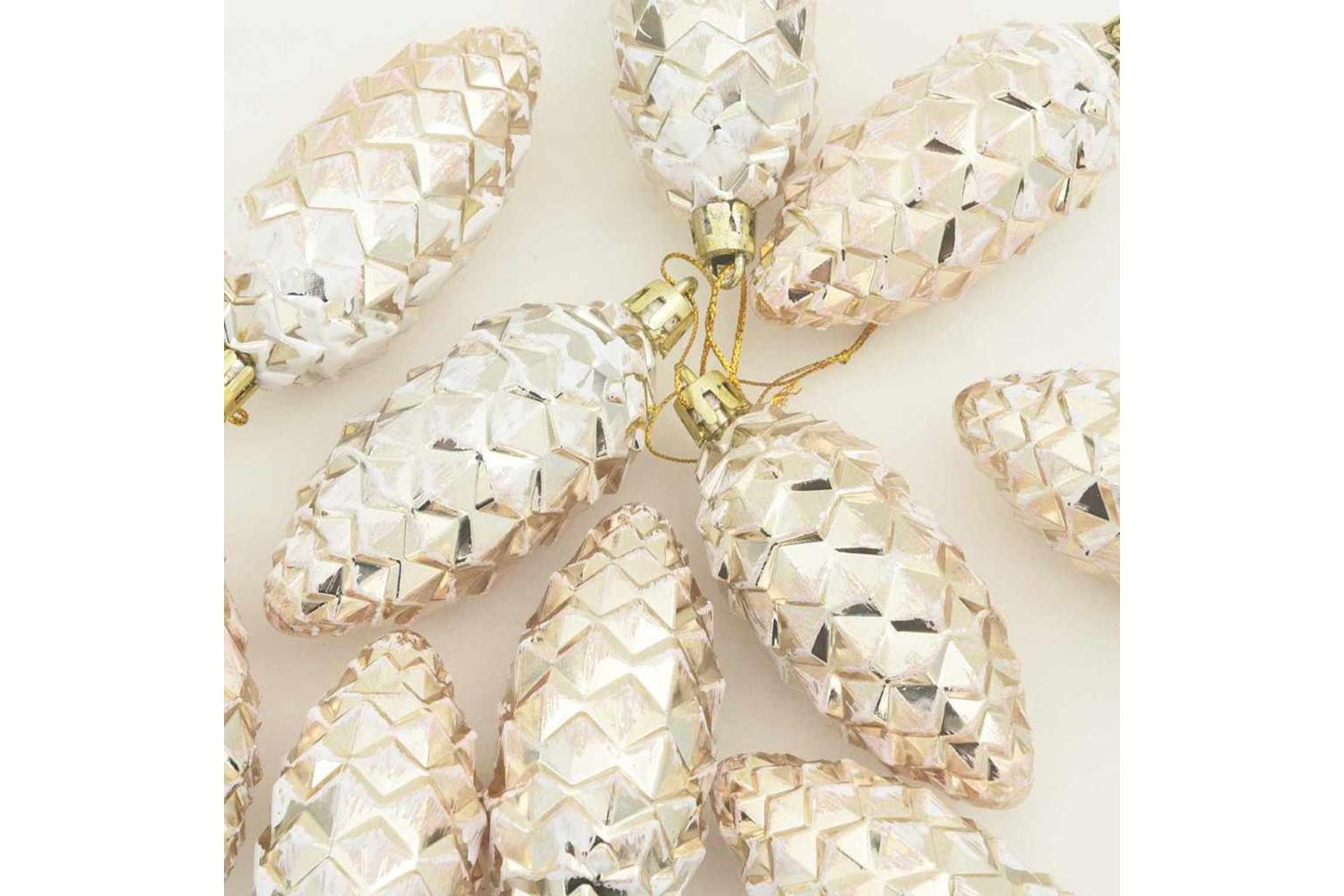 Vidaxl Christmas Pine Cone Ball 40 Pcs Champagne-5