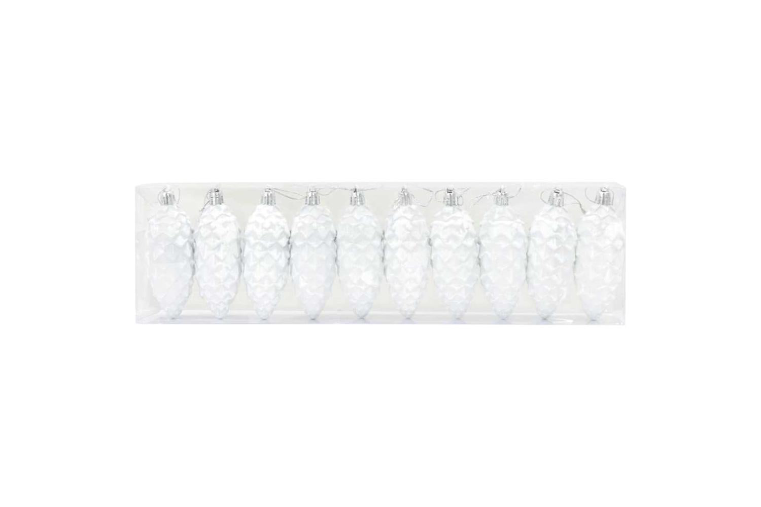 Vidaxl Christmas Pine Cone Ball 40 Pcs White-3