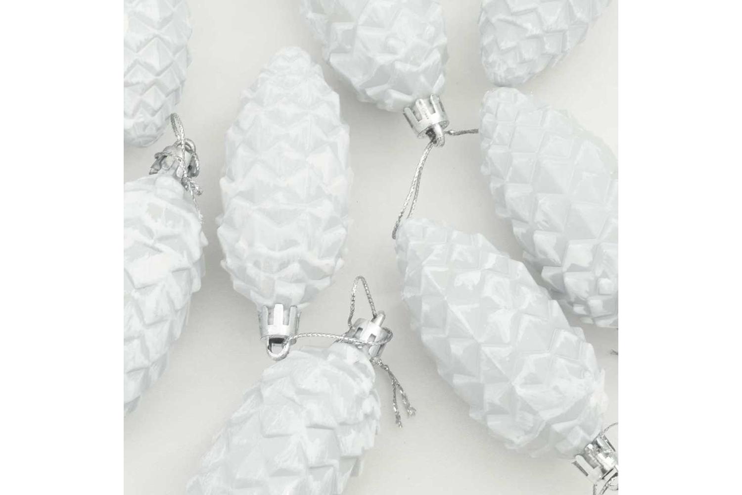 Vidaxl Christmas Pine Cone Ball 40 Pcs White-5