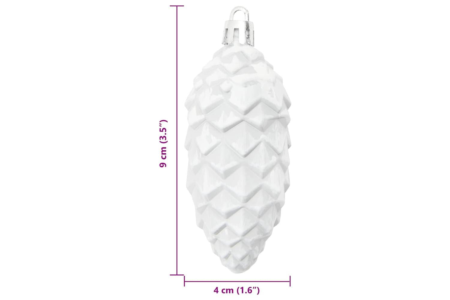 Vidaxl Christmas Pine Cone Ball 40 Pcs White-6