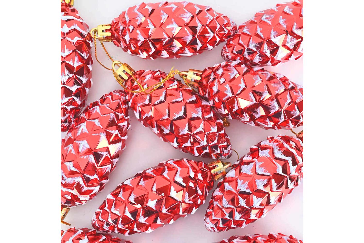 Vidaxl Christmas Pine Cone Ball 40 Pcs Red-5