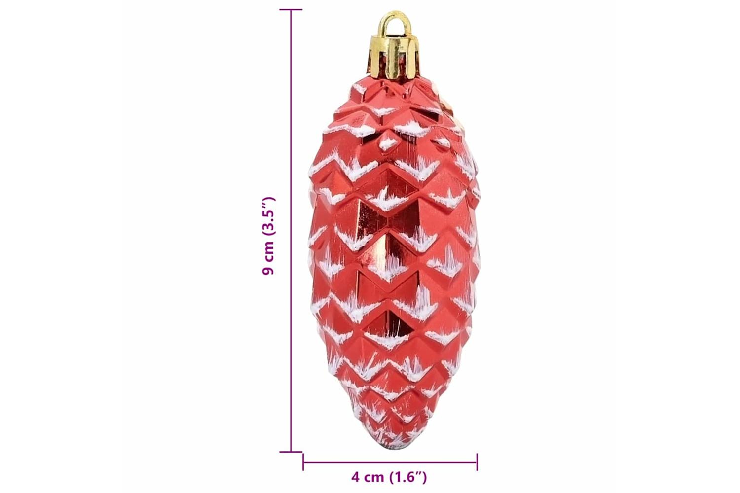Vidaxl Christmas Pine Cone Ball 40 Pcs Red-6