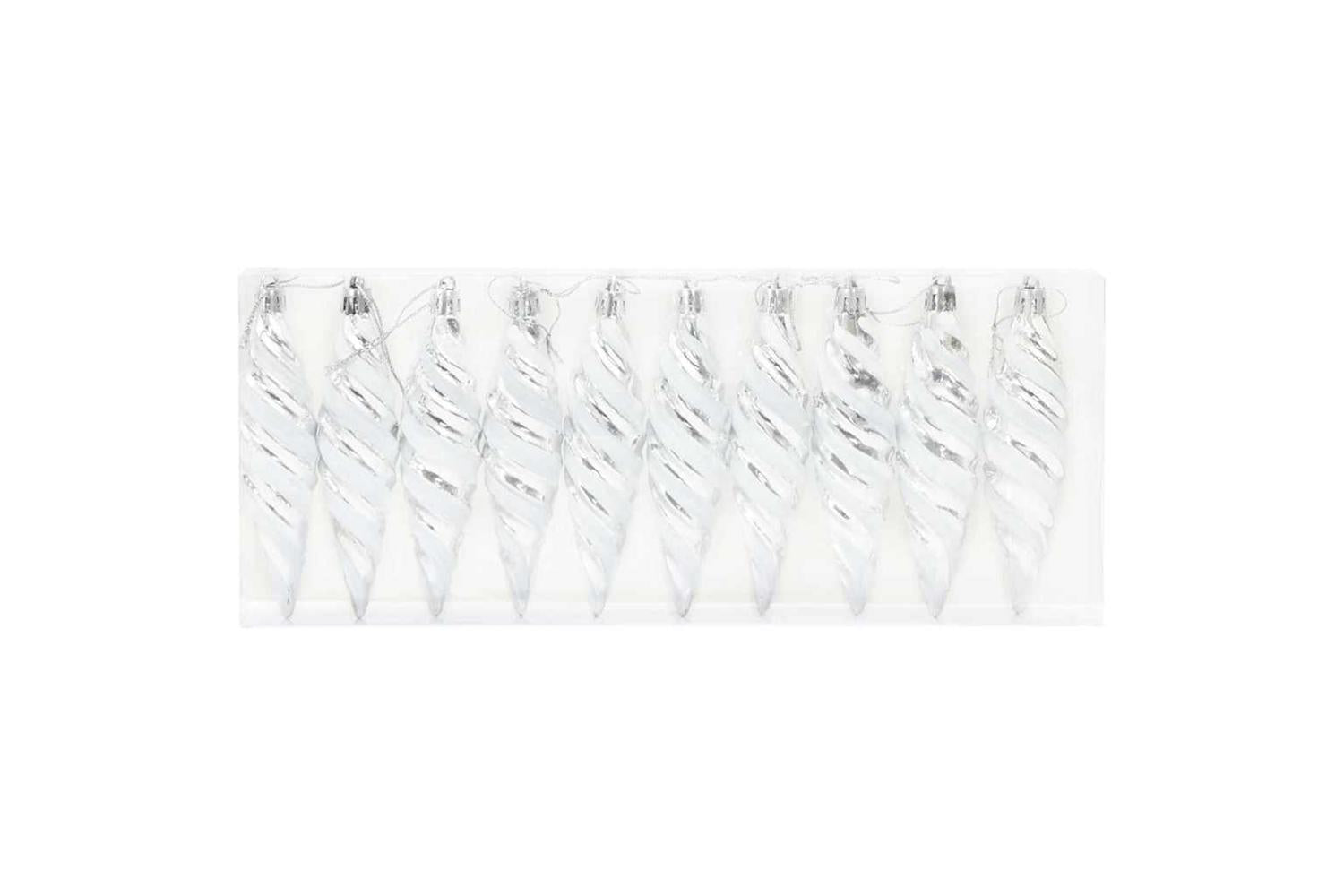 Vidaxl Christmas Spiral Shape Ball 40 Pcs Silver-3