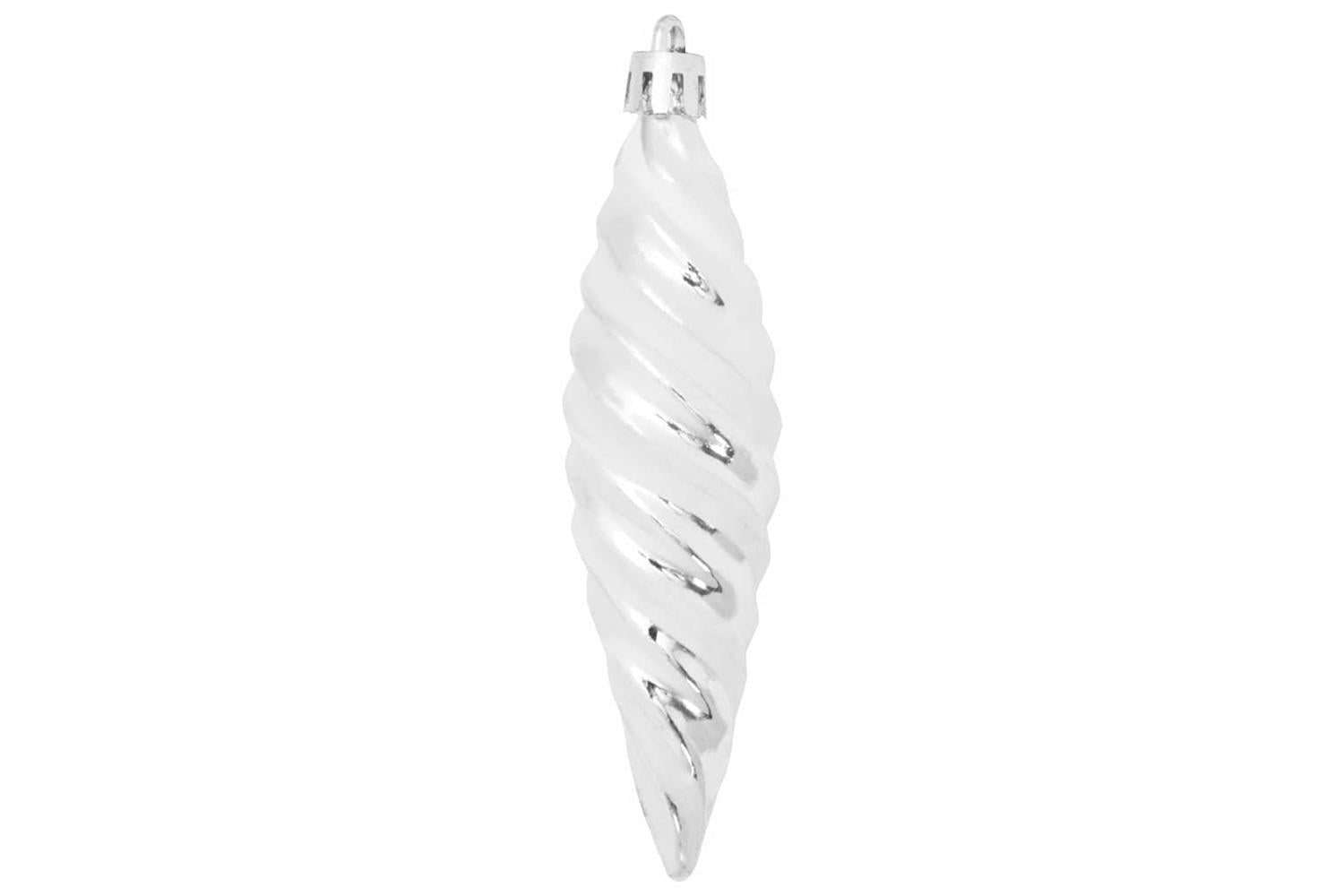 Vidaxl Christmas Spiral Shape Ball 40 Pcs Silver-4