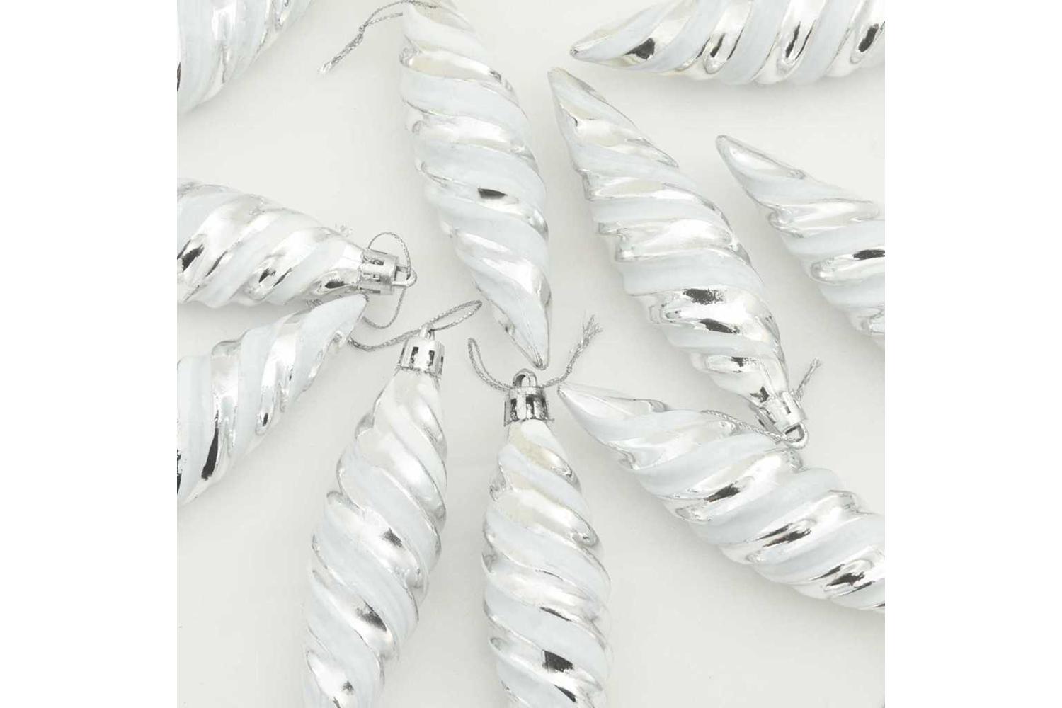 Vidaxl Christmas Spiral Shape Ball 40 Pcs Silver-5