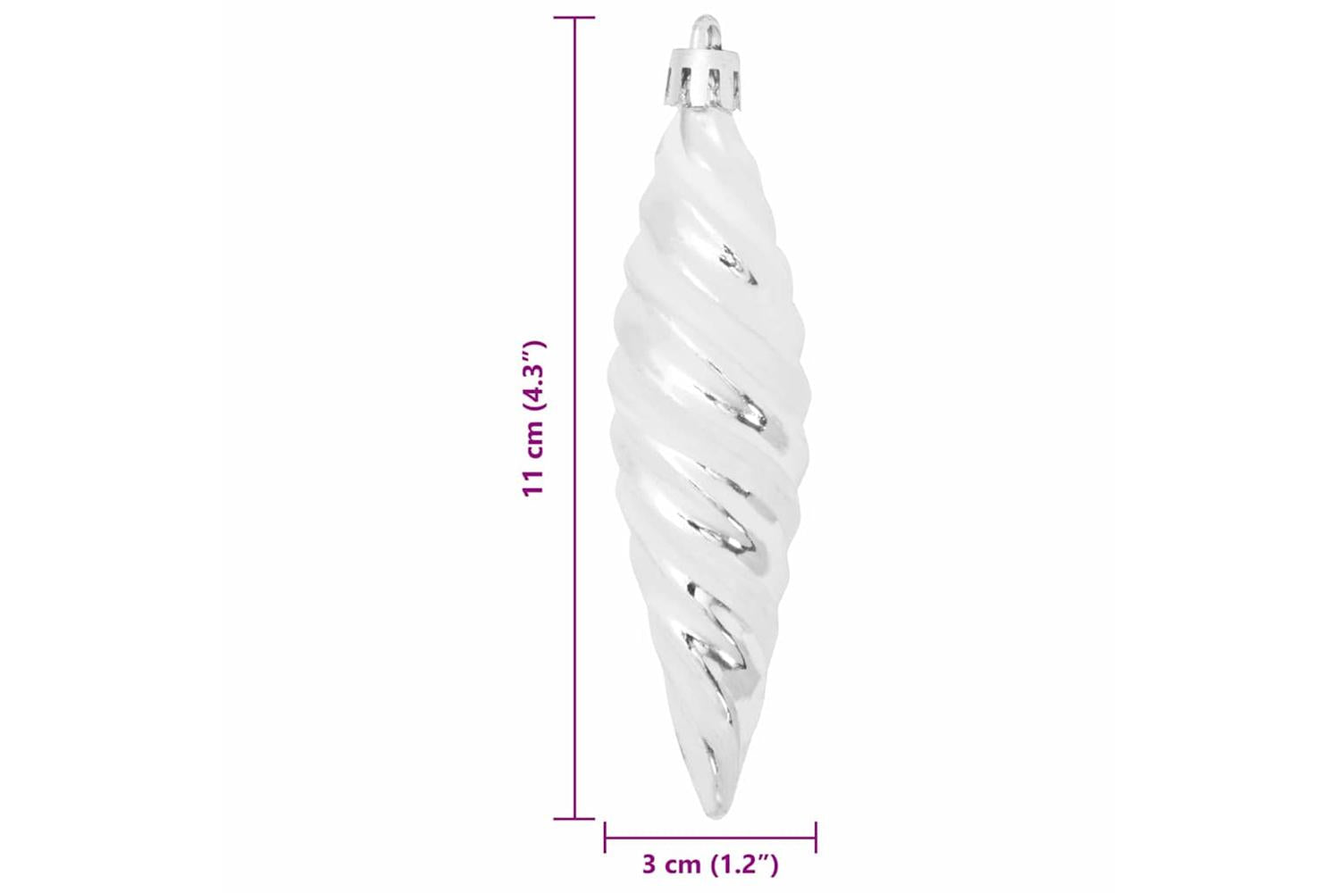 Vidaxl Christmas Spiral Shape Ball 40 Pcs Silver-6