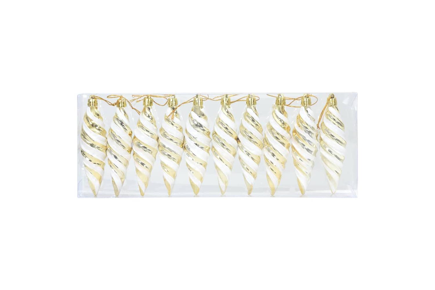 Vidaxl Christmas Spiral Shape Ball 40 Pcs Gold-3
