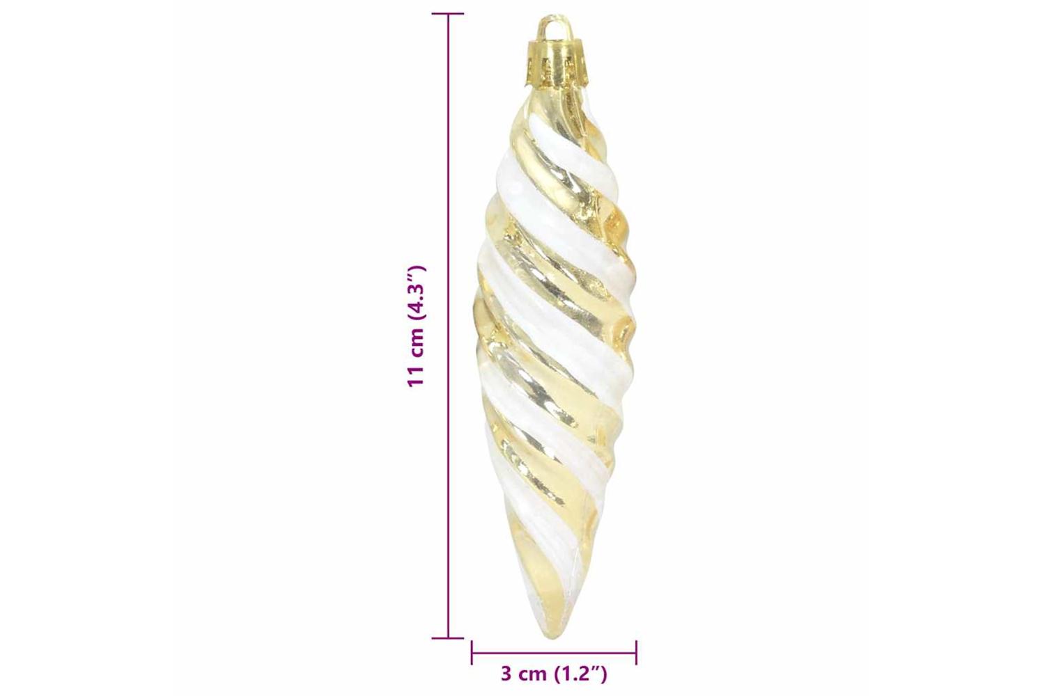 Vidaxl Christmas Spiral Shape Ball 40 Pcs Gold-6