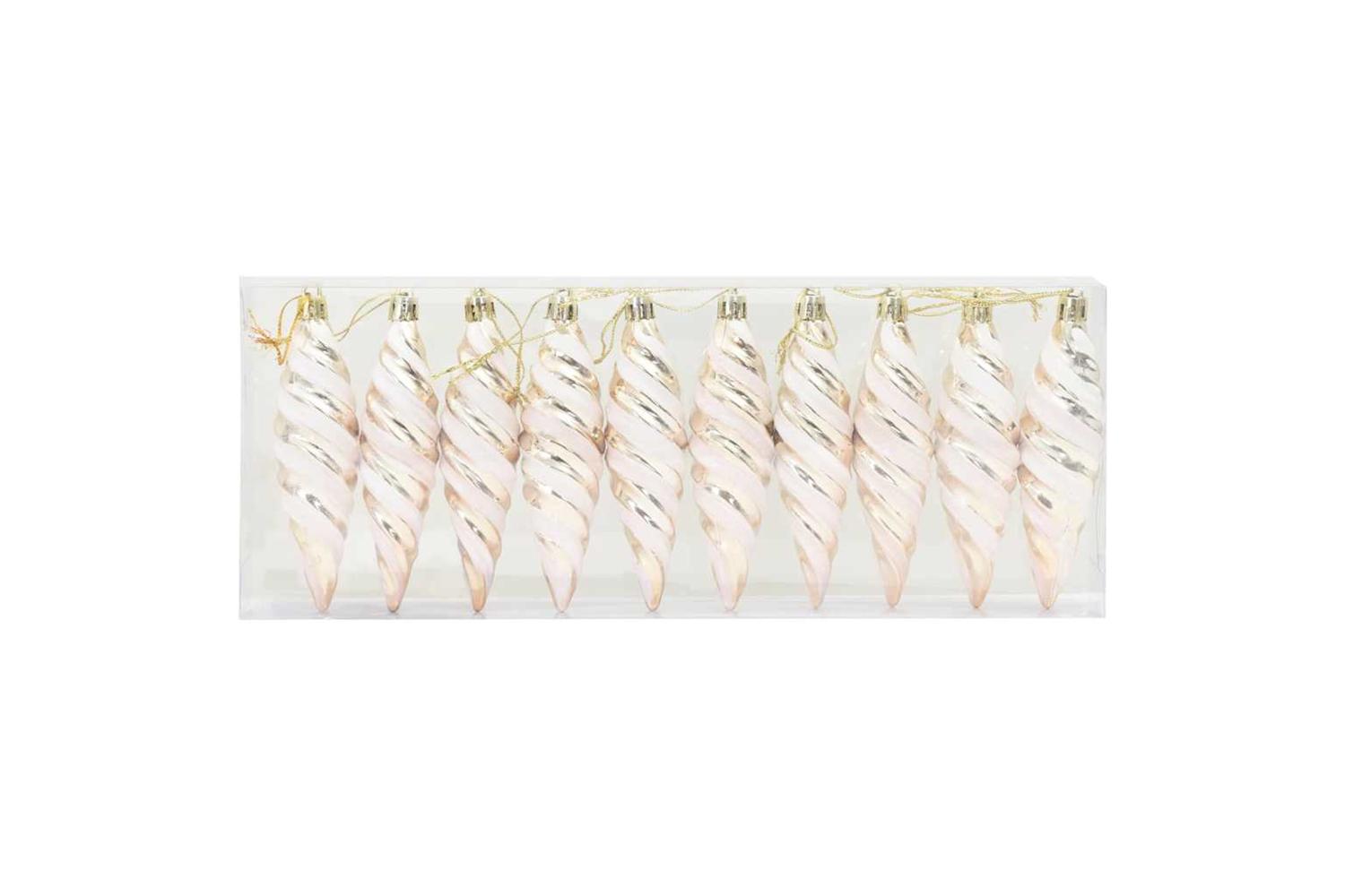 Vidaxl Christmas Spiral Shape Ball 40 Pcs Champagne-3