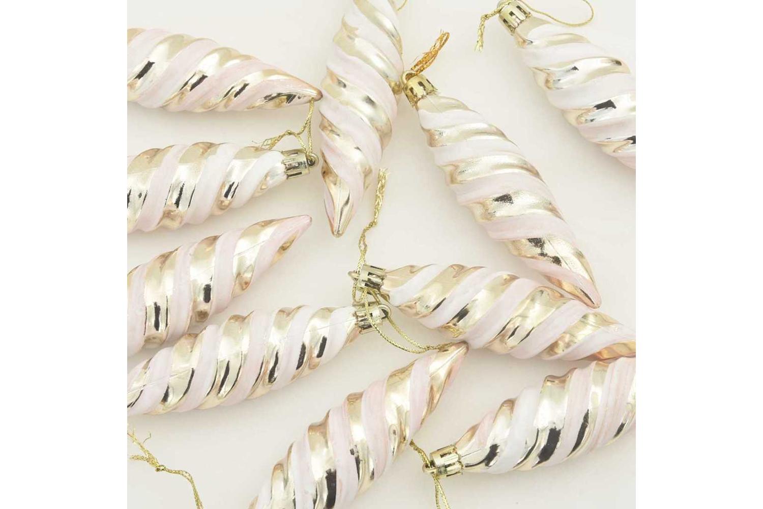 Vidaxl Christmas Spiral Shape Ball 40 Pcs Champagne-5