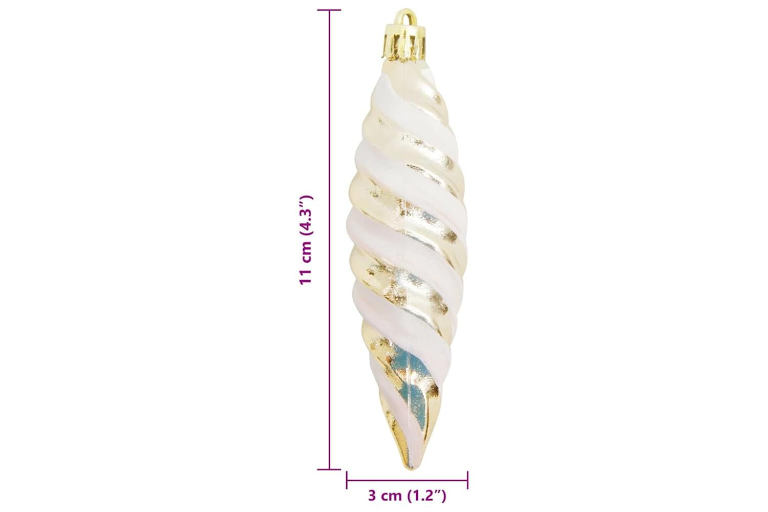 Vidaxl Christmas Spiral Shape Ball 40 Pcs Champagne-6