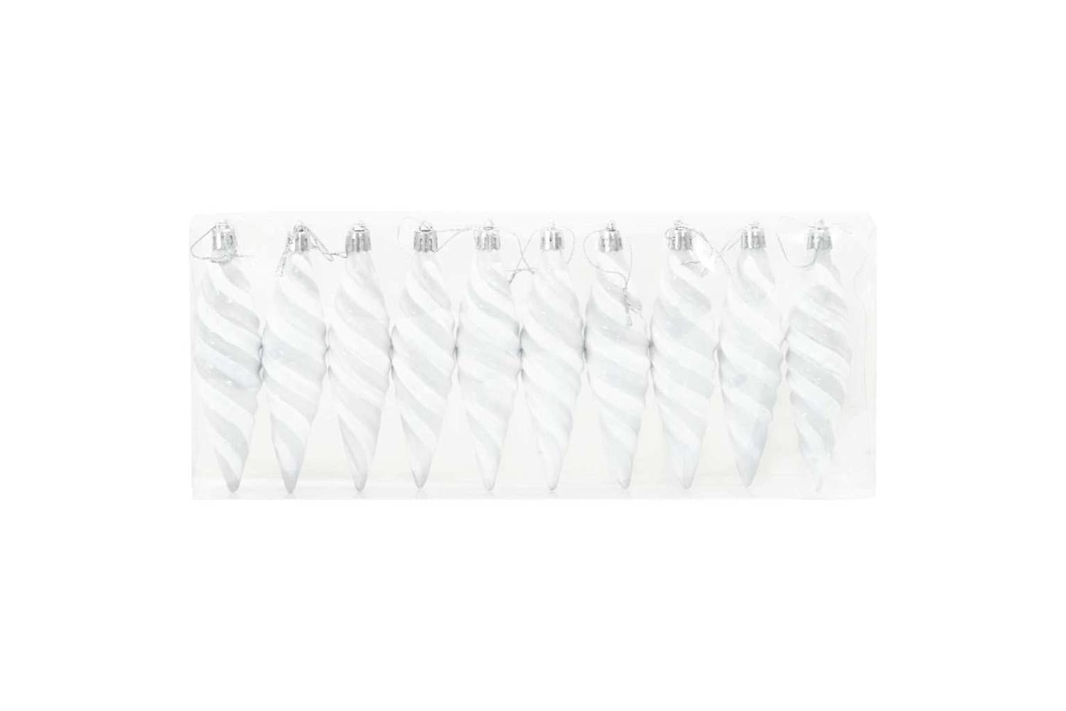 Vidaxl Christmas Spiral Shape Ball 40 Pcs White-3