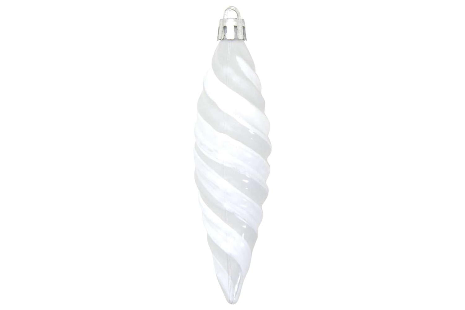 Vidaxl Christmas Spiral Shape Ball 40 Pcs White-4