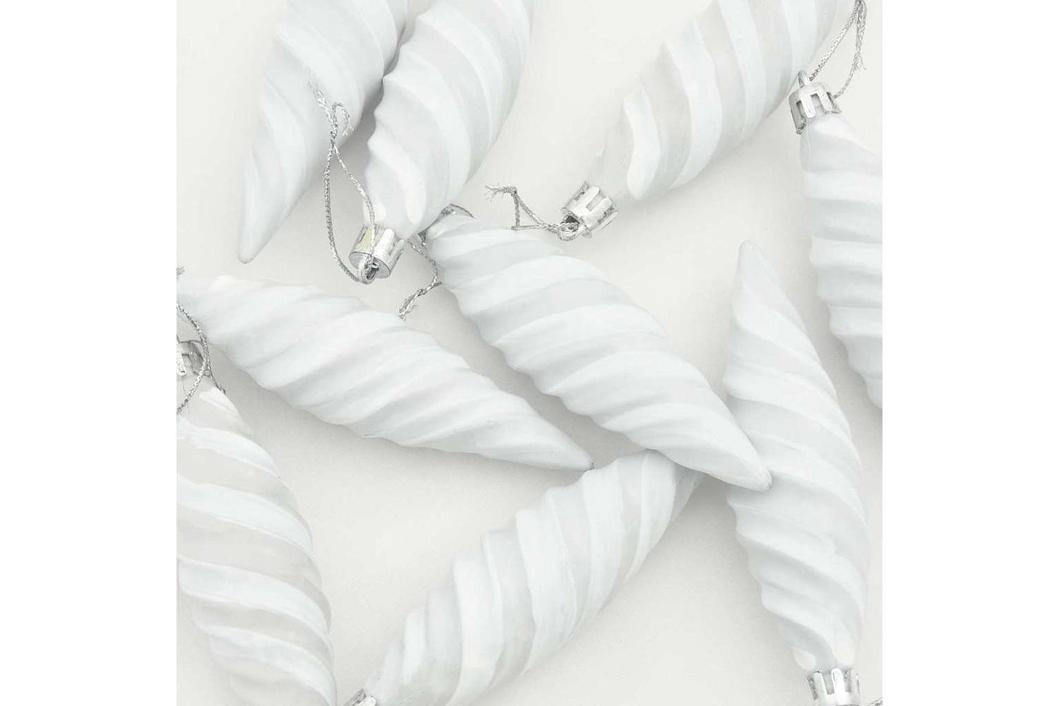 Vidaxl Christmas Spiral Shape Ball 40 Pcs White-5
