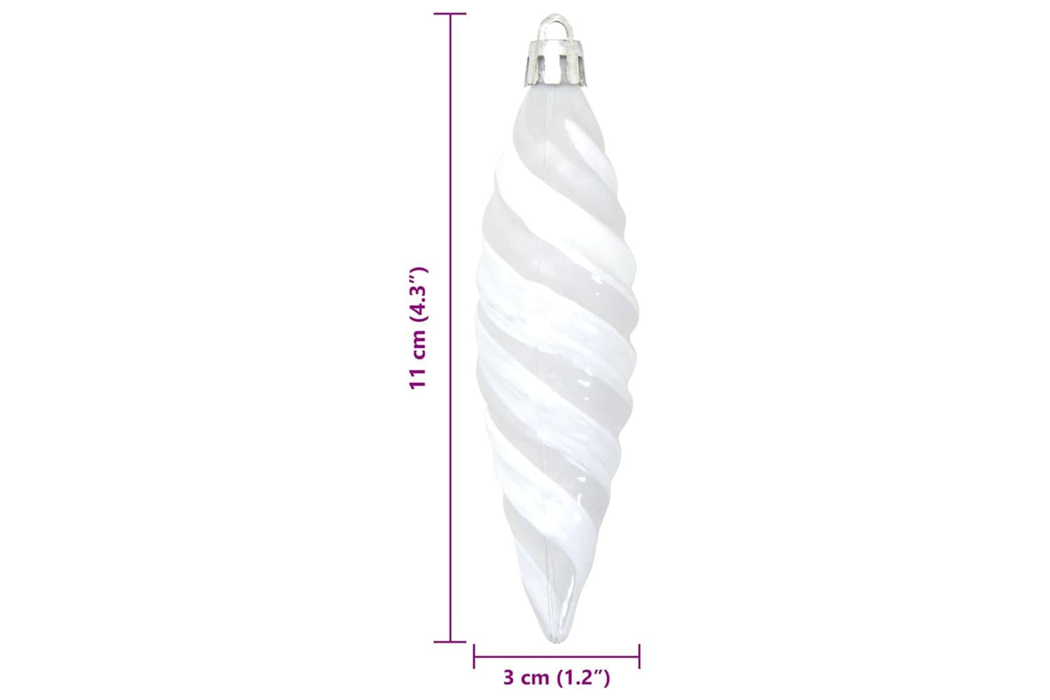 Vidaxl Christmas Spiral Shape Ball 40 Pcs White-6