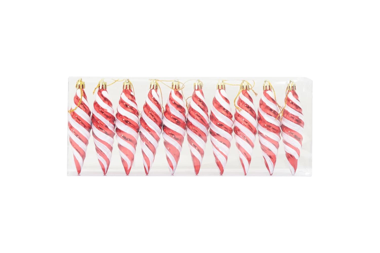 Vidaxl Christmas Spiral Shape Ball 40 Pcs Red-3