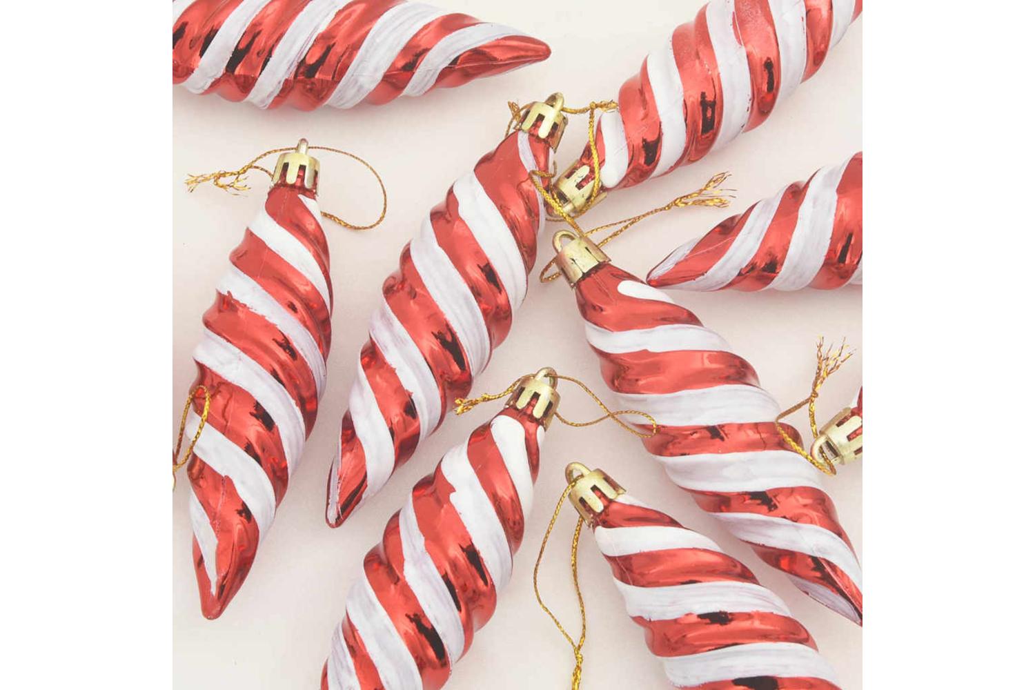 Vidaxl Christmas Spiral Shape Ball 40 Pcs Red-5