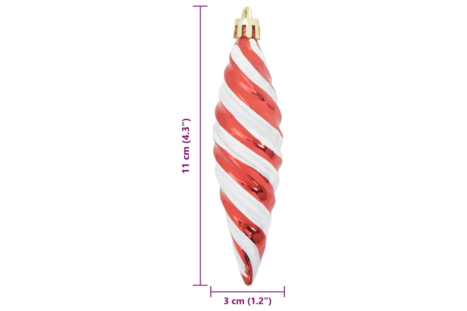 Vidaxl Christmas Spiral Shape Ball 40 Pcs Red-6