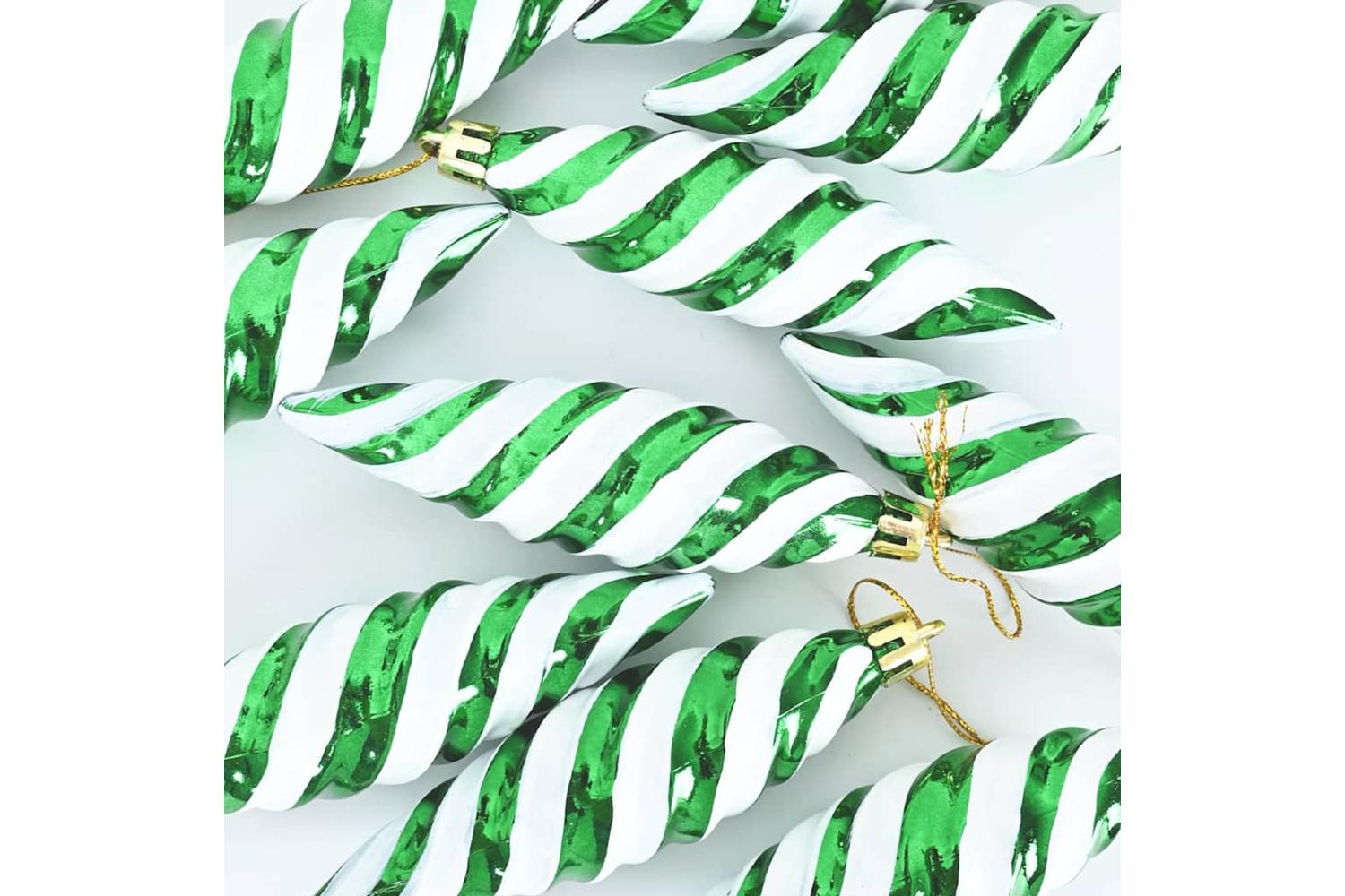 Vidaxl Christmas Spiral Shape Ball 40 Pcs Green-5