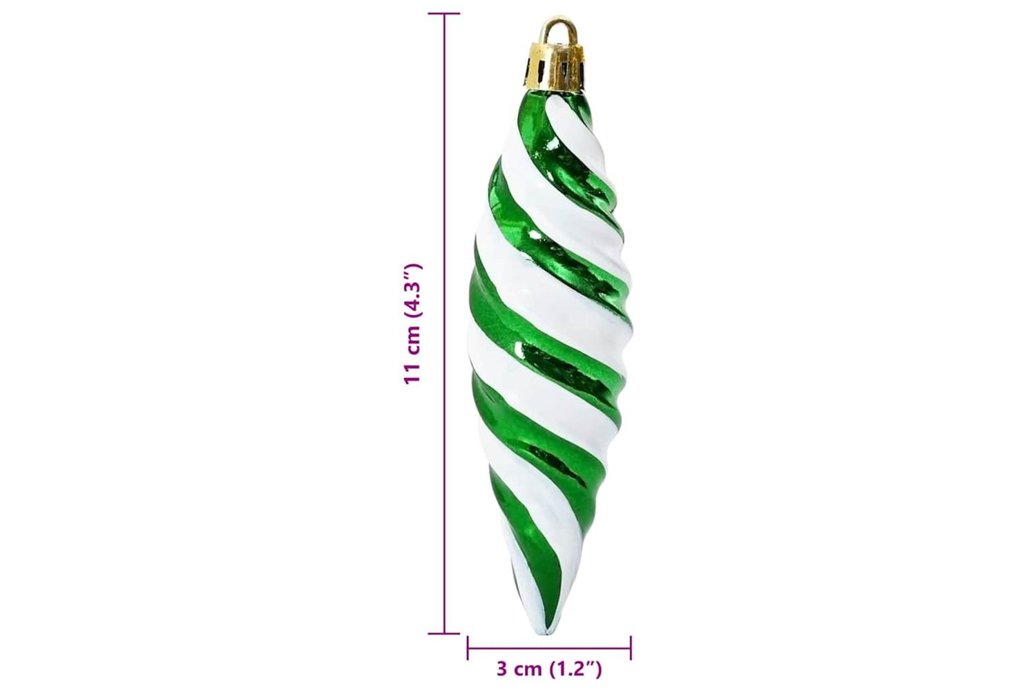 Vidaxl Christmas Spiral Shape Ball 40 Pcs Green-6