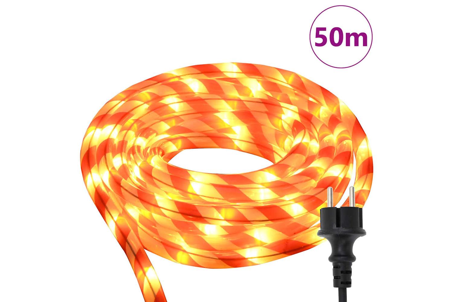 Vidaxl Rope Light With 1200 Leds Warm White 50 M Pvc-3