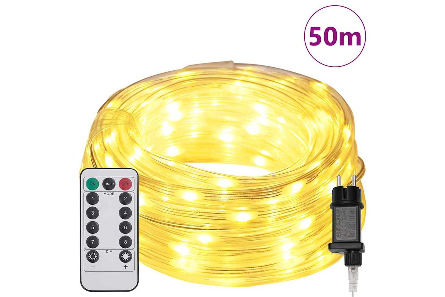 Vidaxl Rope Light With 1200 Leds Warm White 50 M Pvc-3