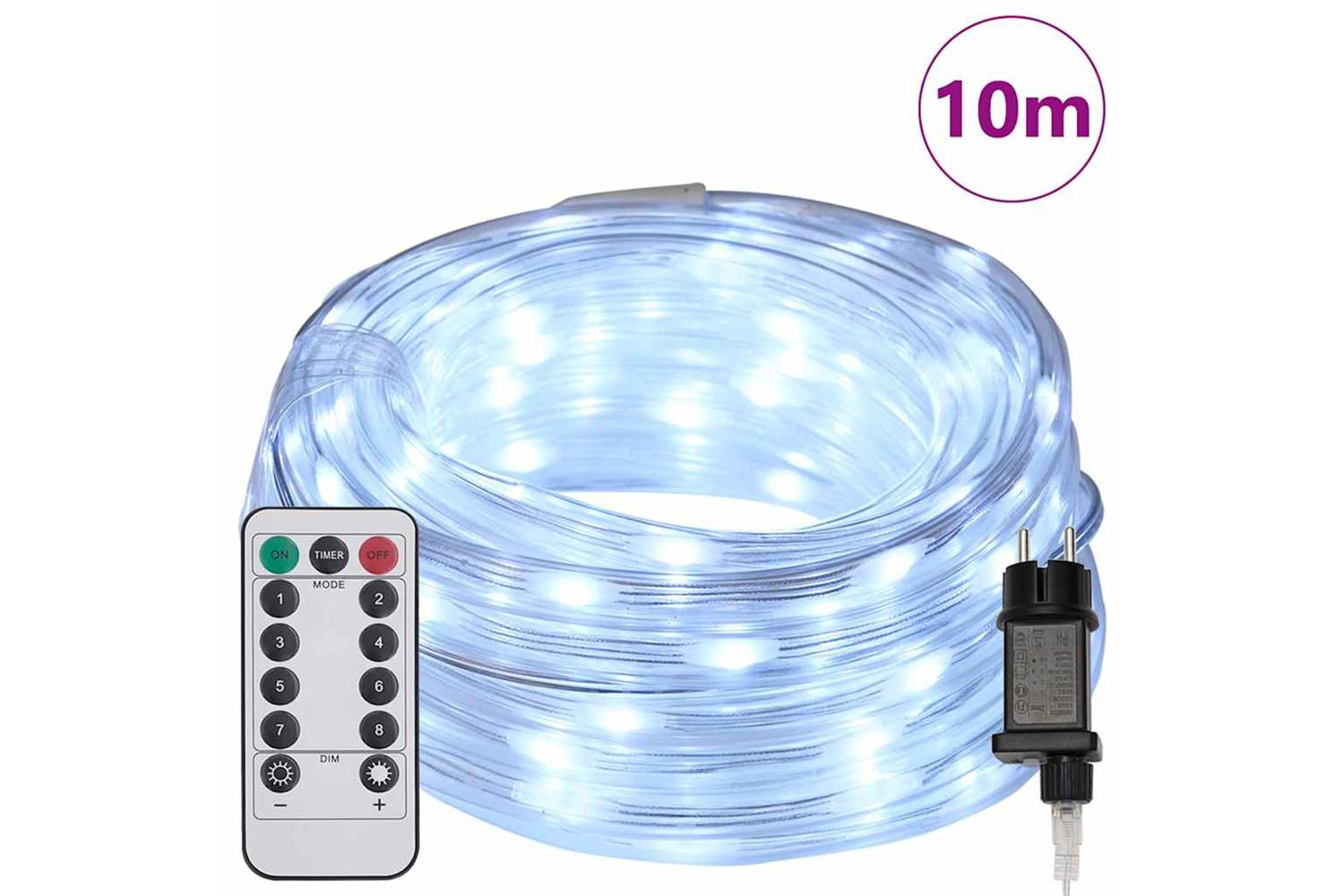 Vidaxl Rope Light With 240 Leds Cold White 10 M Pvc-3
