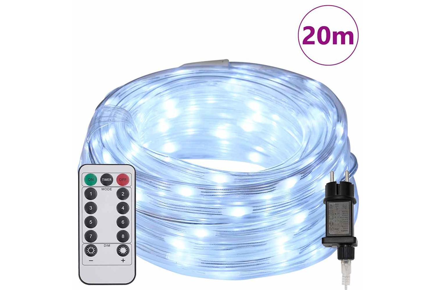 Vidaxl Rope Light With 480 Leds Cold White 20 M Pvc-3