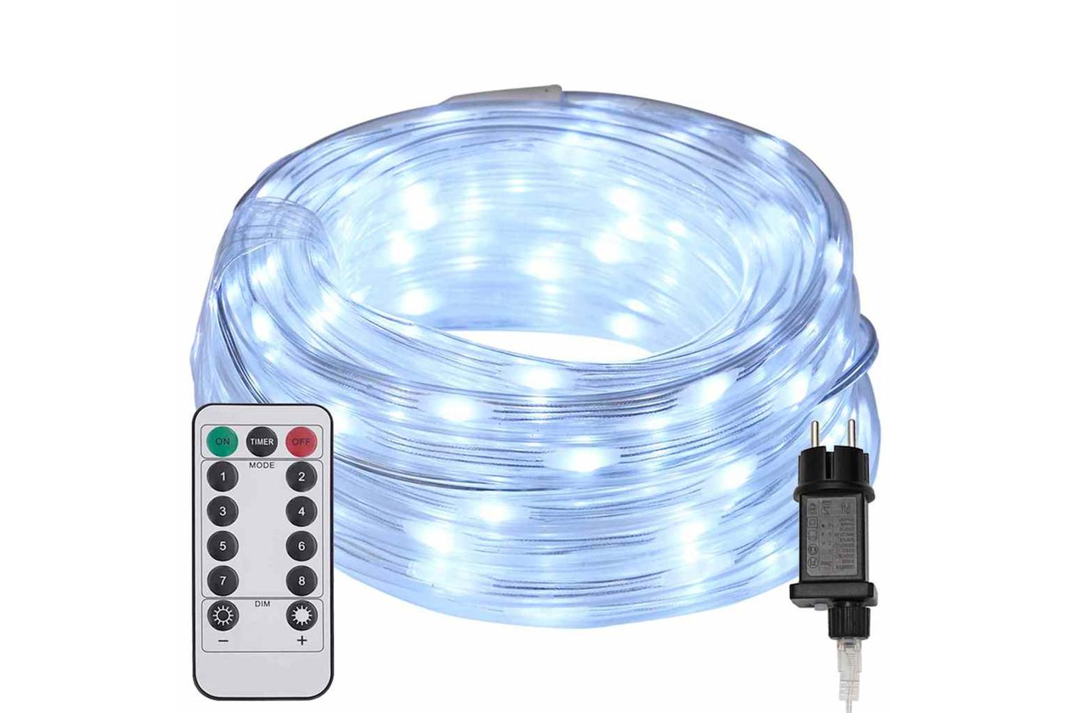 Vidaxl Rope Light With 1200 Leds Cold White 50 M Pvc