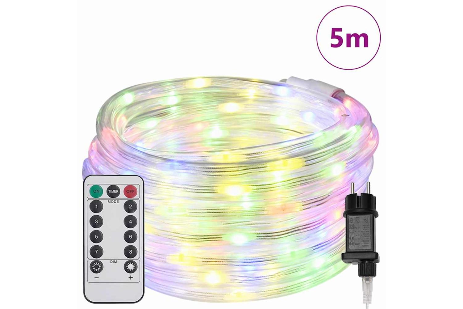 Vidaxl Rope Light With 120 Leds Multicolour 5 M Pvc-3