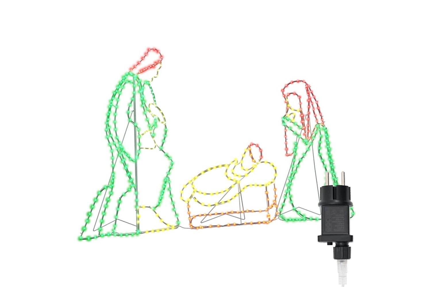 Vidaxl Lighted Nativity Scene Multicolour 112 X 72 Cm Pvc-2