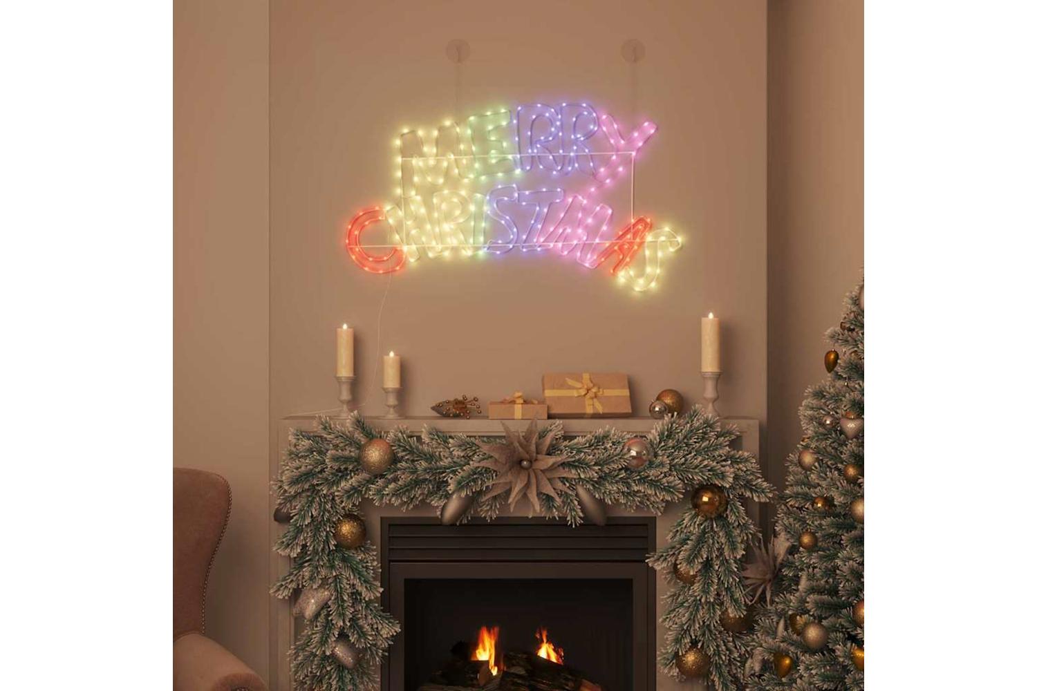 Vidaxl Christmas Sign With 240 Leds Multicolour 100 X 50 Cm Pvc-3