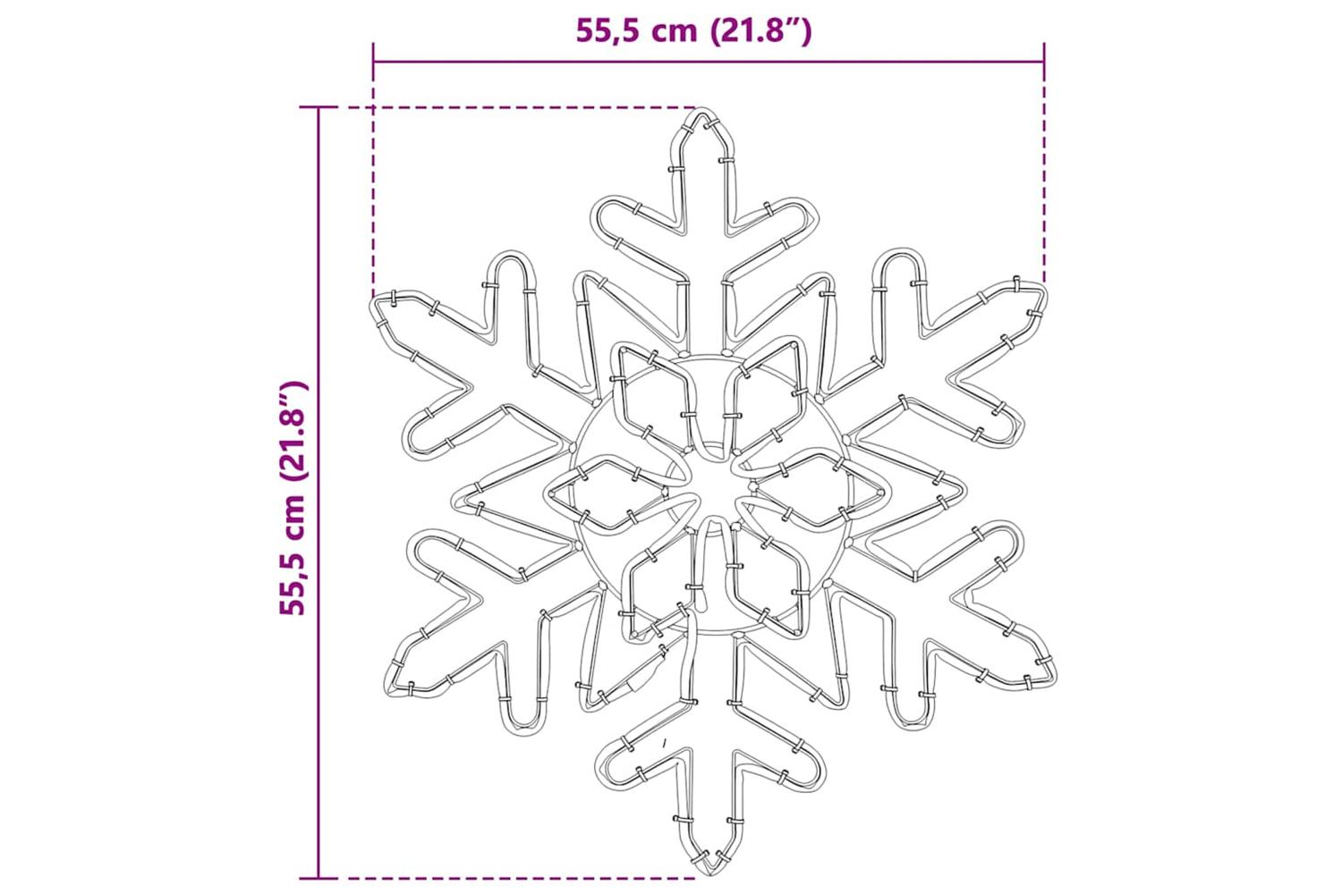 Vidaxl Christmas Snowflake With 156 Leds Blue 555 X 555 X 075cm Pvc-10