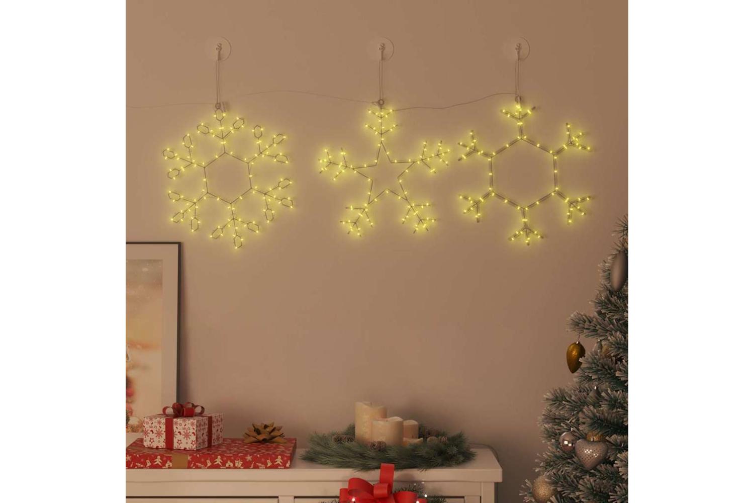 Vidaxl Christmas Snowflake With 252 Leds Warm White 45 X 38 Cm Pvc-3