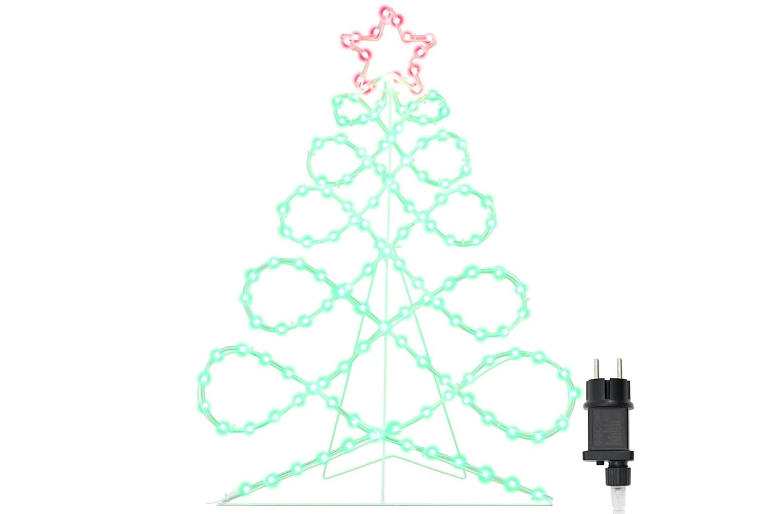 Vidaxl Christmas Tree Shape Light Multicolour 80 X 56 Cm Pvc-4