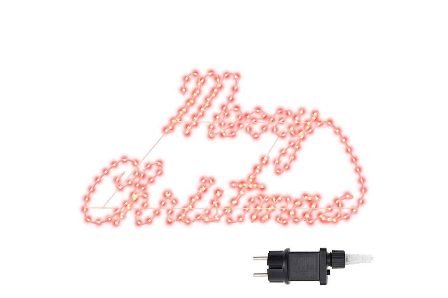 Vidaxl Christmas Sign With 216 Leds Red 99 X 55 X 13 Cm Iron
