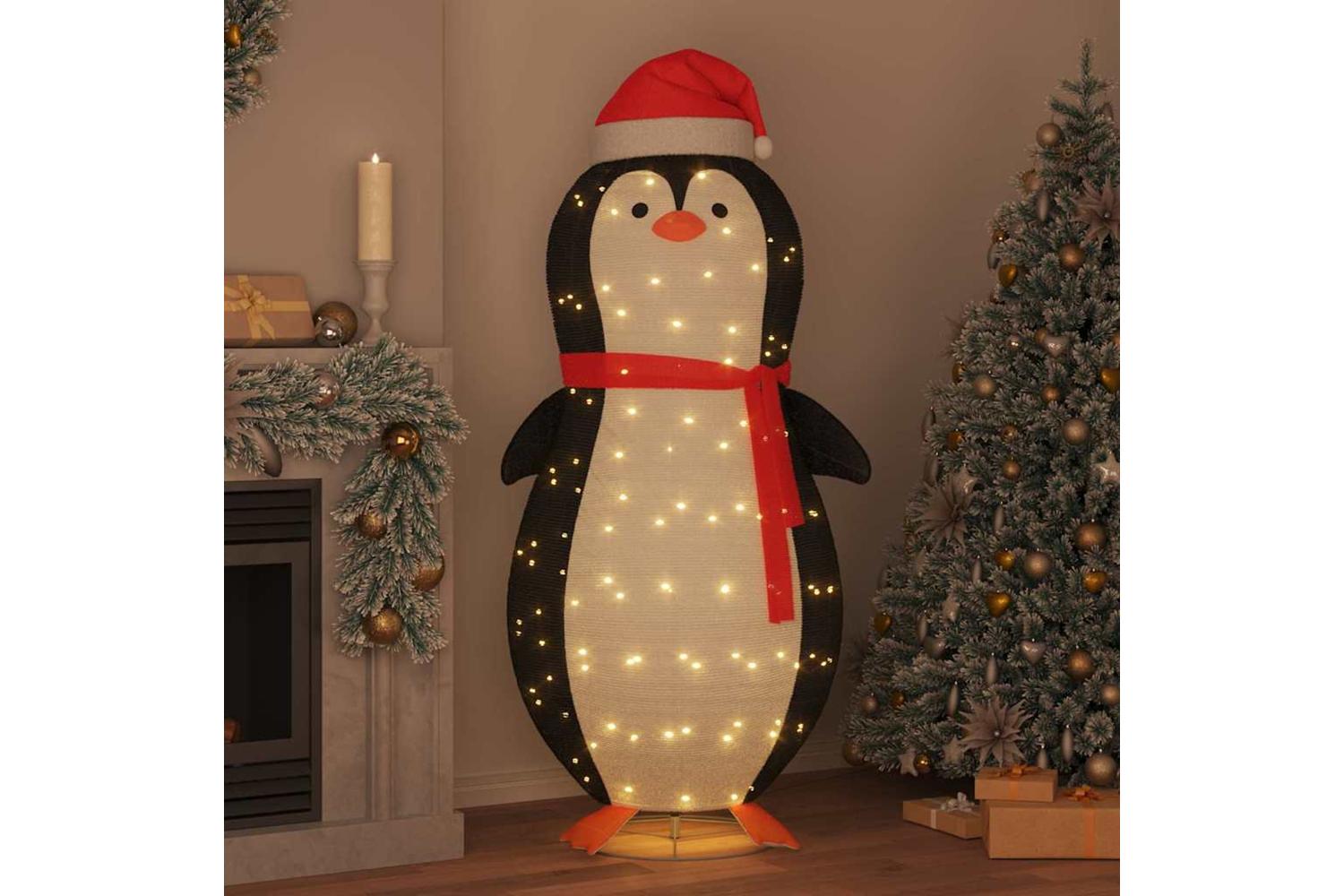 Vidaxl Snow Penguin Figure Warm White 78 X 88 X 180 Cm Fabric-3